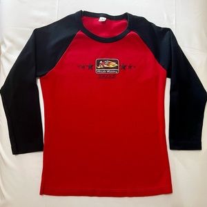 2009 Honda/AMA Racing Long Sleeve Tee - Red & Blk - Size Kids Large or Adult XS